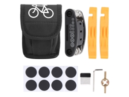 Kit de reparação de pneus de bicicleta 16 em 1, com bolsa | S/MARCA