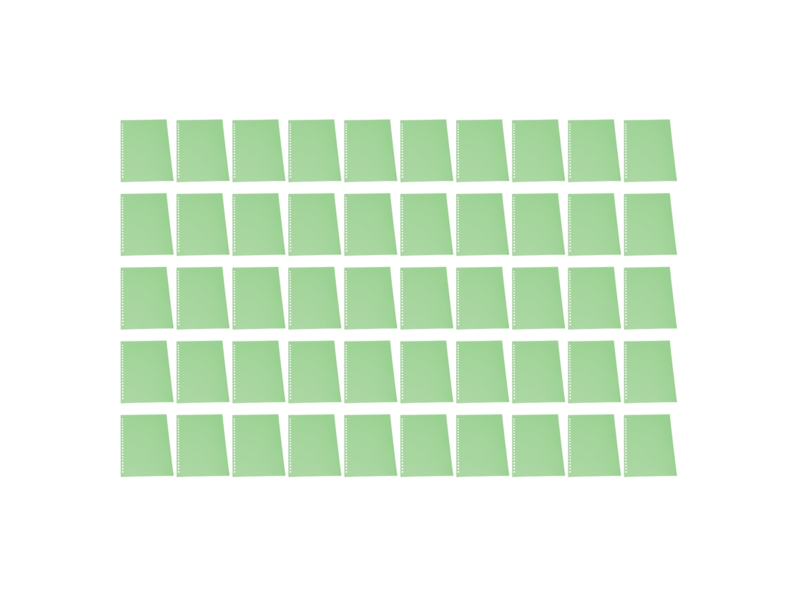 2026 50 Pcs Capa de Proteção de Folhas Pp Plástica A5 20 Buracos Mate para Apresentação Verde
