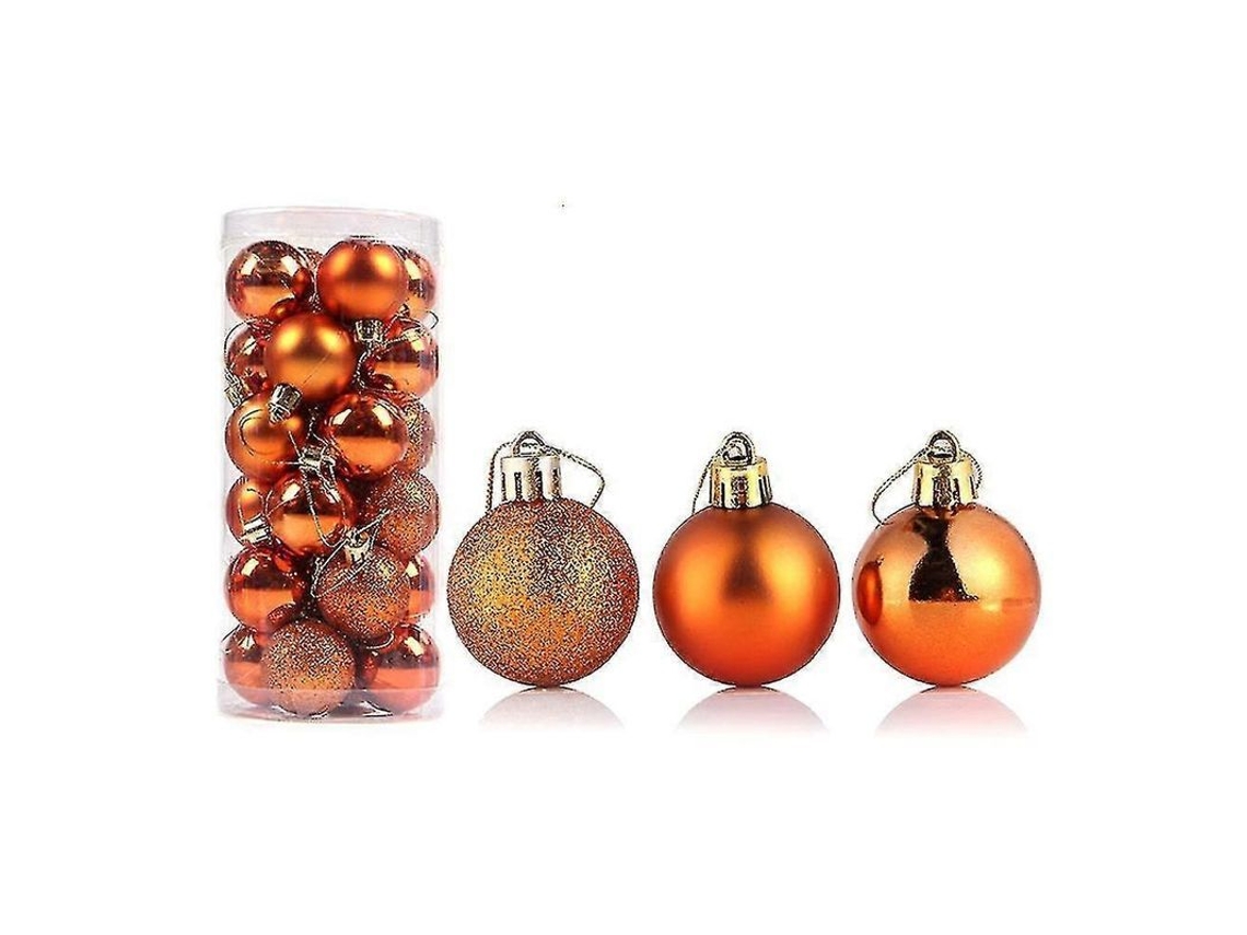 24 Bolas De Navidad Reutilizables De Alto Brillo Decoración De Árbol Hogar Hotel Restaurante Fiesta 4 Cm Bronce Antiguo