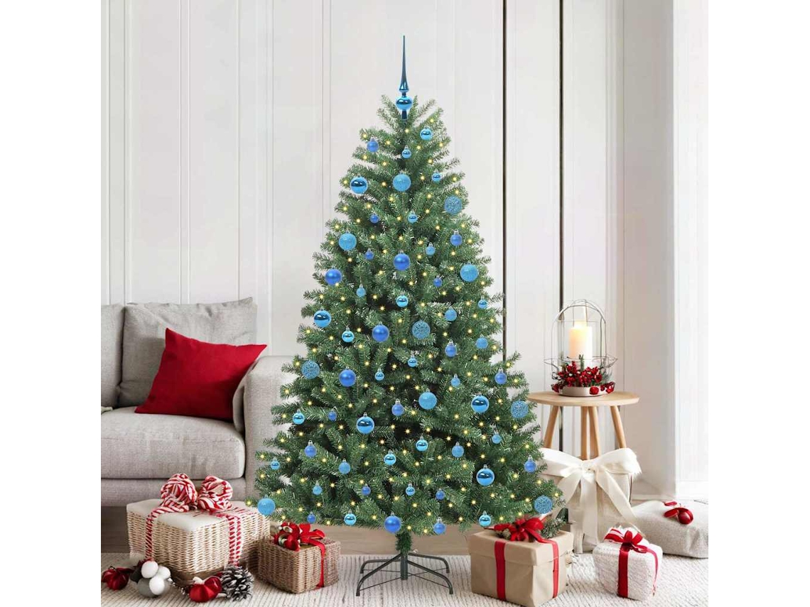 Vidaxl Árvore De Natal Articulada Artificial Verde 180 Cm Pvc E Metal
