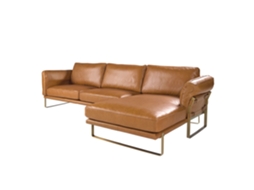 Sofá Chaise Longue Direito Em Pele Camel Angel Cerdá