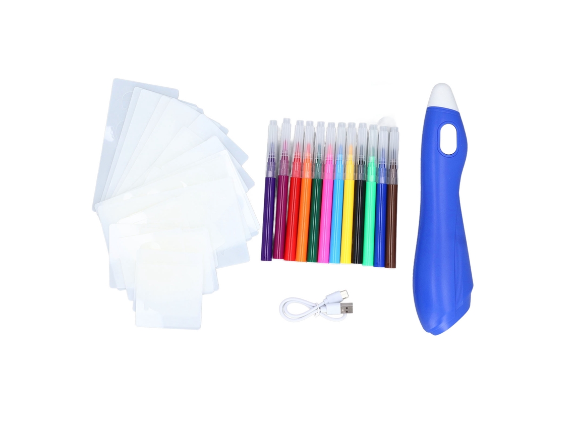 Mali conjunto de Caneta de Spray Elétrico para Crianças 2 Modos 12 Cores Usb Recarregável
