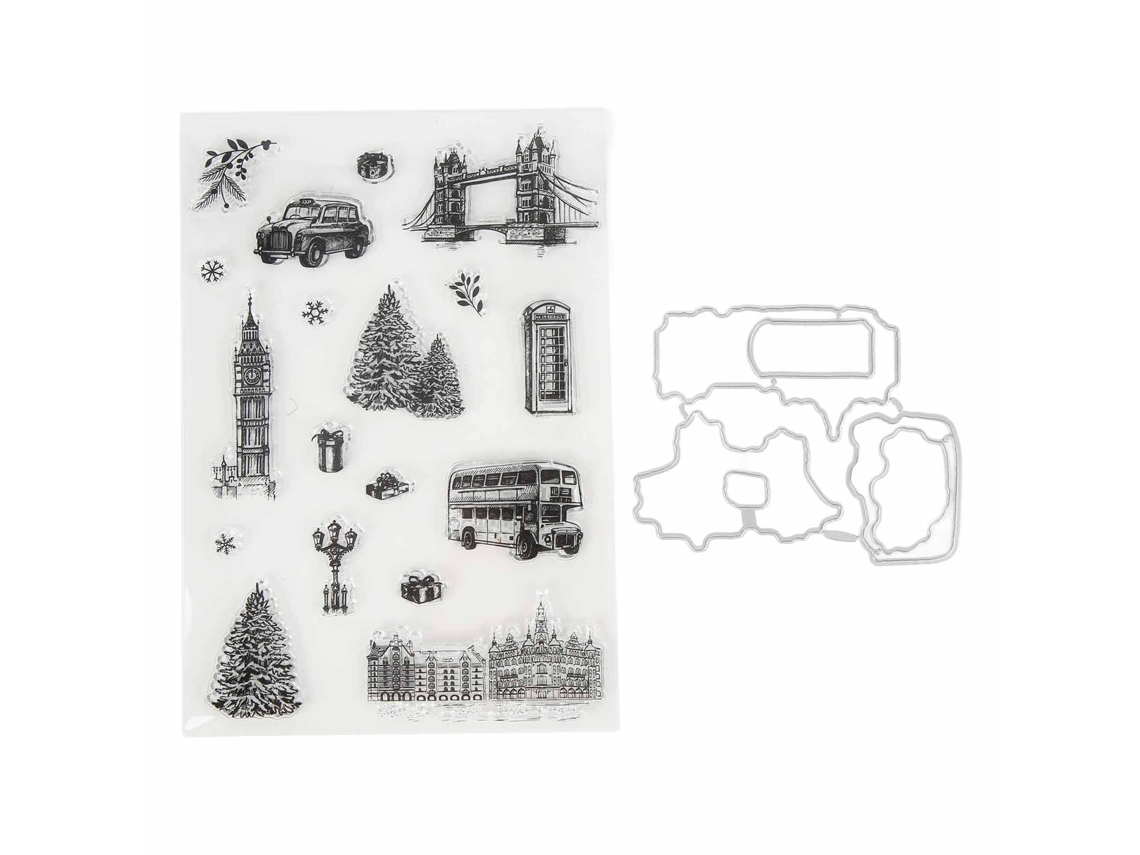 Sellos Diy Navideños Transparentes Reutilizables Con Troquel para Decorar Tarjetas, Scrapbooks Y Álbumes de Fotos