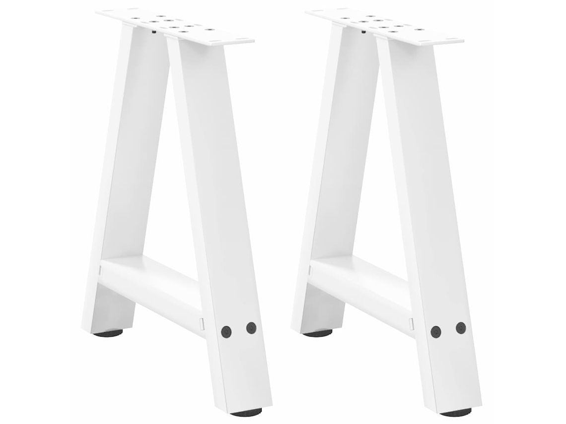 Vidaxl Pés Para Mesa De Centro Em Formato A, 2 Peças, Branco, 38x(42-43) Cm, Aço