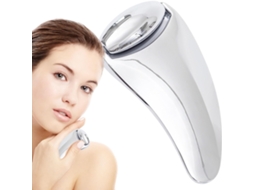 Massageador facial reutilizável com rolo de metal para efeito lifting e de beleza.