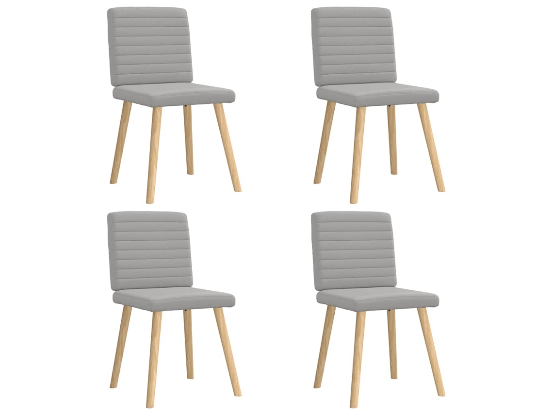Vidaxl Cadeiras De Jantar 4 Pcs Tecido Cinza Nuvem