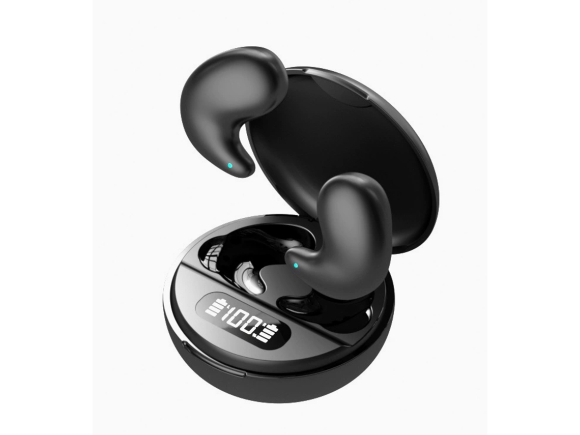 Fones Bluetooth 5.4 invisíveis JYTGALX, leves, com estojo (preto)