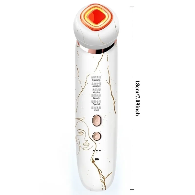 Massageador facial (branco) Aparelho de beleza com microcorrente para lifting.