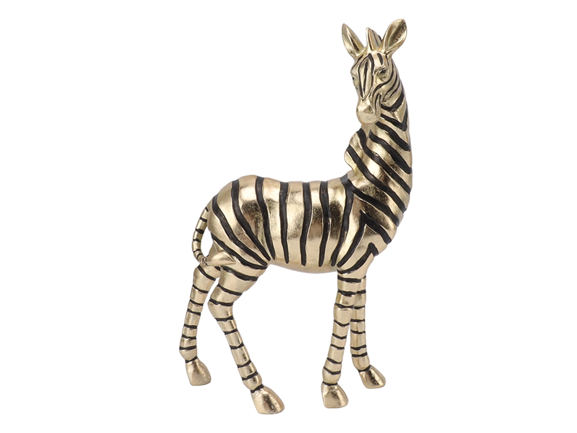 Estátuas de Zebra Resina Dourada Decorativa Resistente a Deslizes