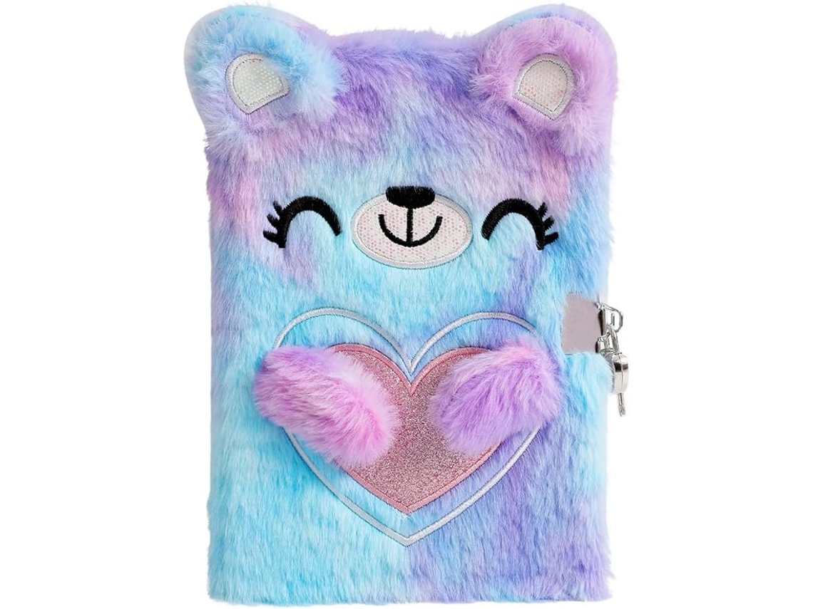 Diário Infantil com Cadeado para Meninas, Diário Secreto Felpudo para Crianças, Caderno Tie, Dye, Presente para Escrever e Desenhar BRILVIBERA