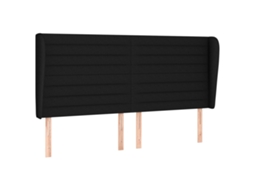 Cabeceira de Cama com Abas Tecido Preto MAISON EXCLUSIVE (203x23x118 cm)