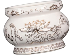 Queimador De Perfume De Cerâmica Lótus Branco