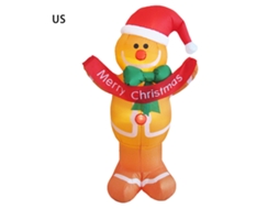 Decoração Natal Jardim Inflável Homem Gengibre 1.5m 100-240v
