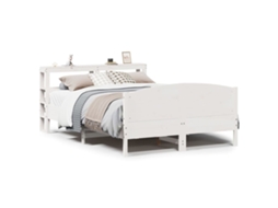 Bed Frame, Bed Frames Vidaxl Branco Madeira De Pinho (150 X 200 Cm)
