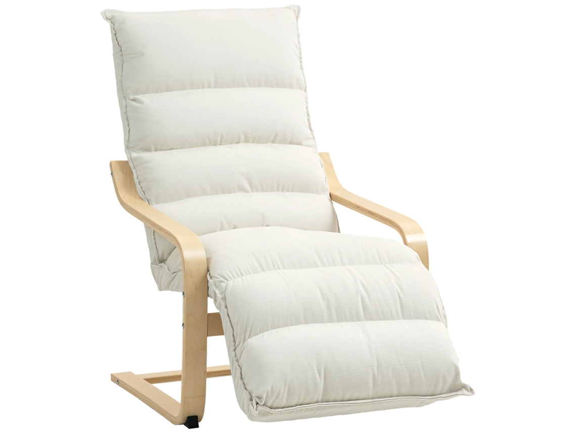 Poltrona de Sala Veludo Cor Creme 67x114x105 cm Homcom