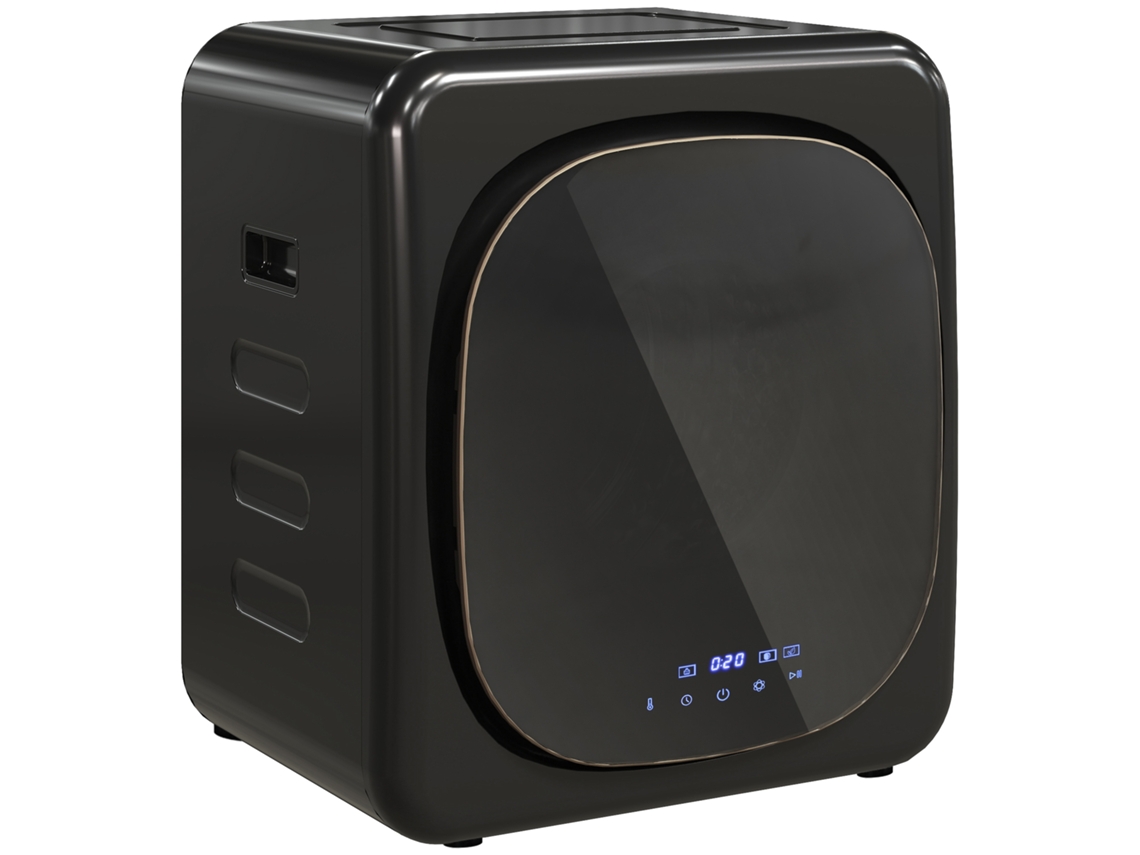 Secadora de Roupas 4 Kg com Timer e Programa Inteligente em Aço Inoxidável e Abs (48x40x56cm) preta ZENCORE SERVICES