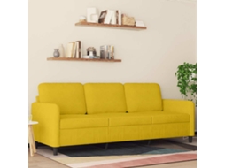 Vidaxl Sofá De 3 Lugares 180 Cm Veludo Amarelo