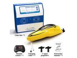Mali barco de Controle Remoto 2.4g Impermeável Carregável para Piscinas Lagos Mini Barco de Estunt para Crianças Adultos Amarelo
