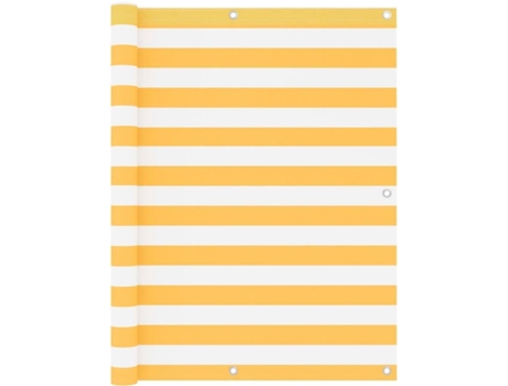 Tela de varanda 120x500 cm tecido Oxford branco e amarelo