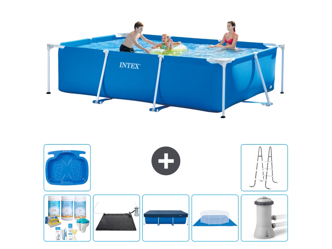 Intex Piscina Com Estrutura Retangular - 300x200x75 Cm - 8-peças S20048