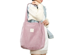 Bolsa de veludo cotelê feminina e infantil com bolsa interna, ideal para trabalho, praia, compras, viagens, ecológica, tamanho P/MARCA