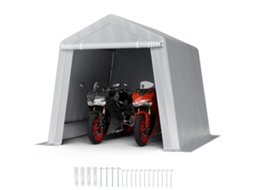 Casota De Armazenamento Exterior 245x245x227 Cm Tenda Portátil, Cinzenta Vevor