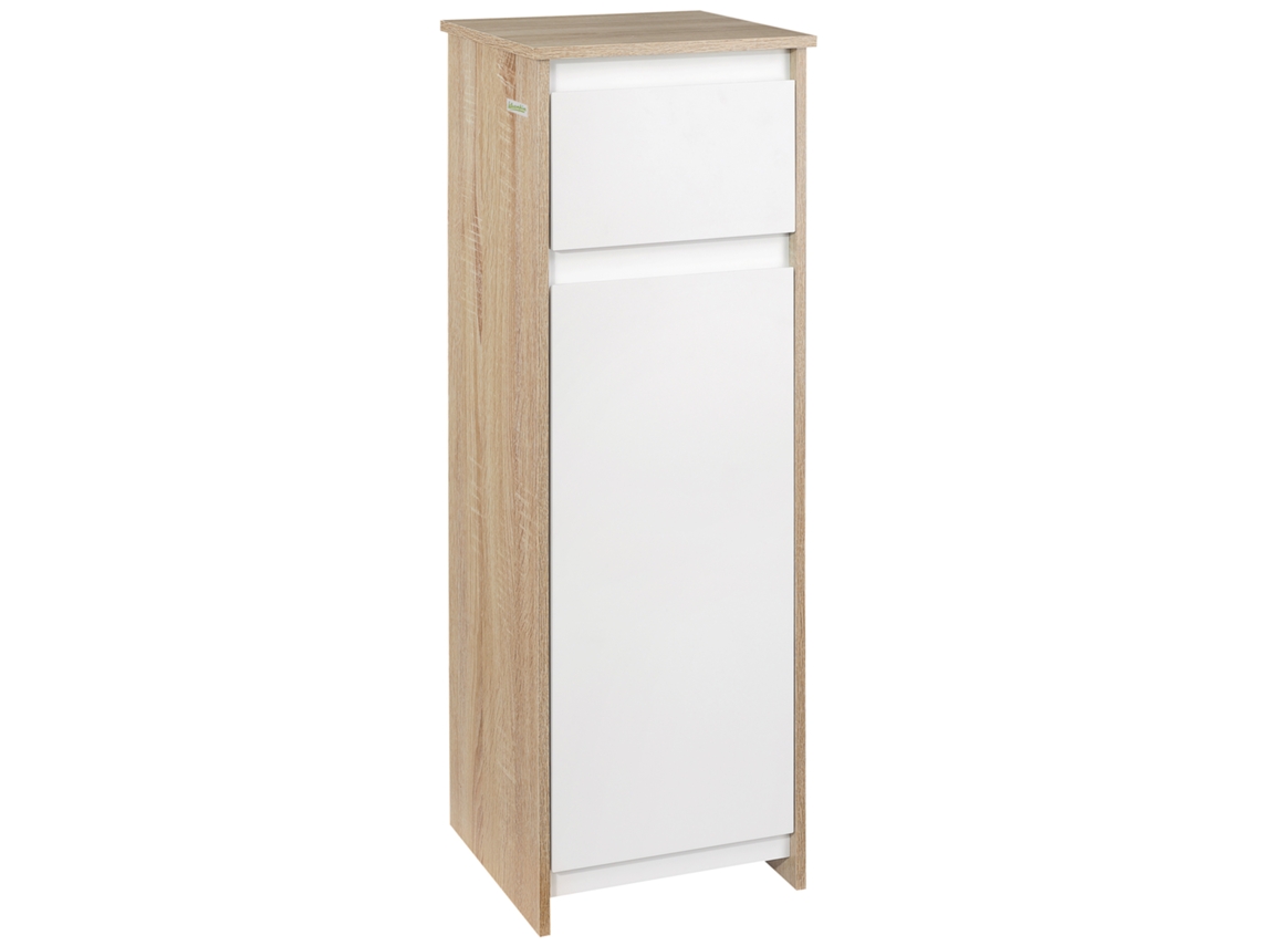 Armário de Banheiro com 1 Gaveta e 1 Armário de Madeira 32,6x30x90 Cm Branco S/MARCA