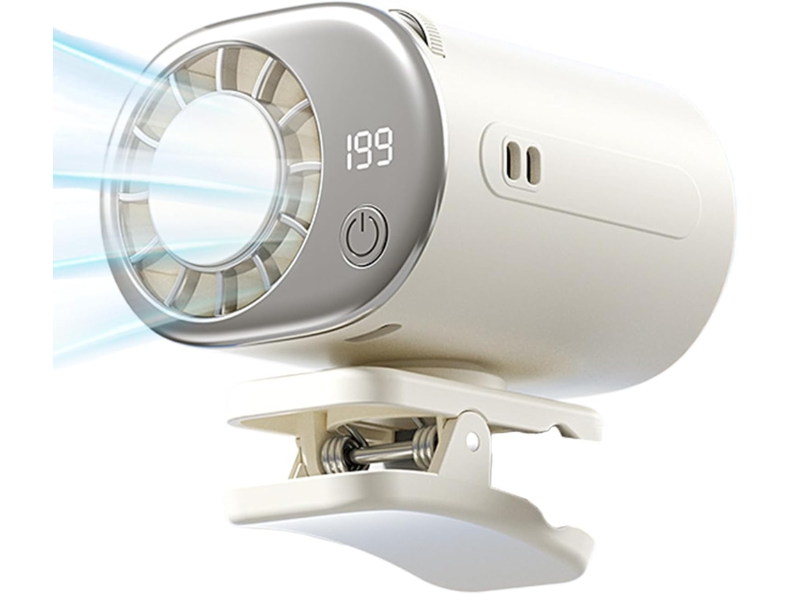Ventilador De Carro Generico Com Clipe – Portátil Recarregável E Ajustável 199 Níveis Intensidade Ideal Para Verão