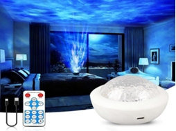 Lurelia Projetor Aurora Boreal Led, 7 Cores, Controlo Remoto, Céu Estrelado, Som Integrado, Para Quarto Modelo 2