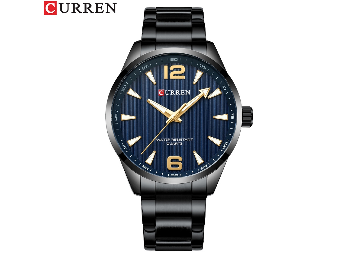 Relógio de Pulso Masculino Casual de Quartzo em Aço Inoxidável Preto, Modelo Simples e Resistente À Água. MDUG