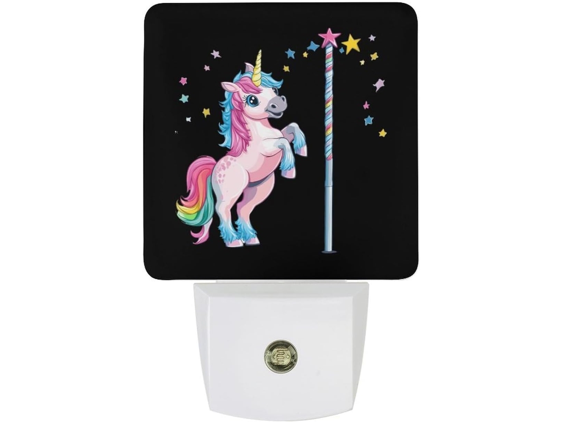 Unicórnios Luminária Noturna Dançante Com Luz Led E Sensor Crepuscular
