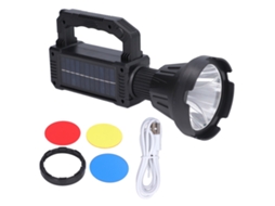 Lanterna de Mão LED Superbrilhante à Prova D'água com Carregamento Solar para Camping Outdoor S/MARCA