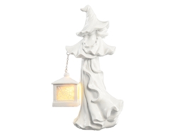 Laxiscreed Decoração De Luz Led De Resina Bruxa Com Lanterna Para Halloween