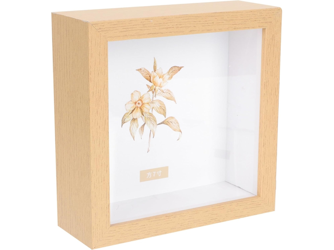 Moldura 3d Fotos Flores Secas Vidro Inquebrável Mdf Elegante Decoração Ideal Aniversários Outras Ocasiões Peça GOKOCO
