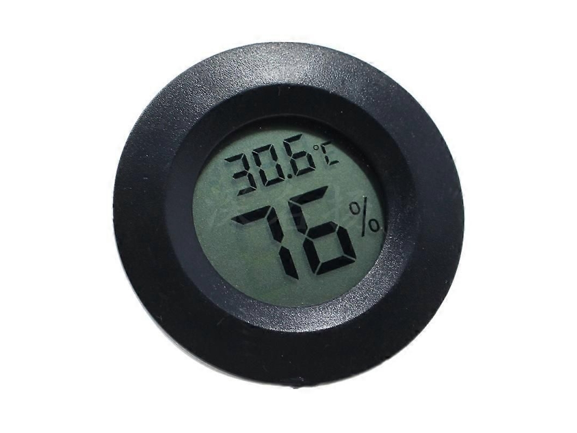 Mini Termômetro E Higrômetro Digital Para Ambiente, Com Relógio, Visor Lcd E Indicador De Temperatura.