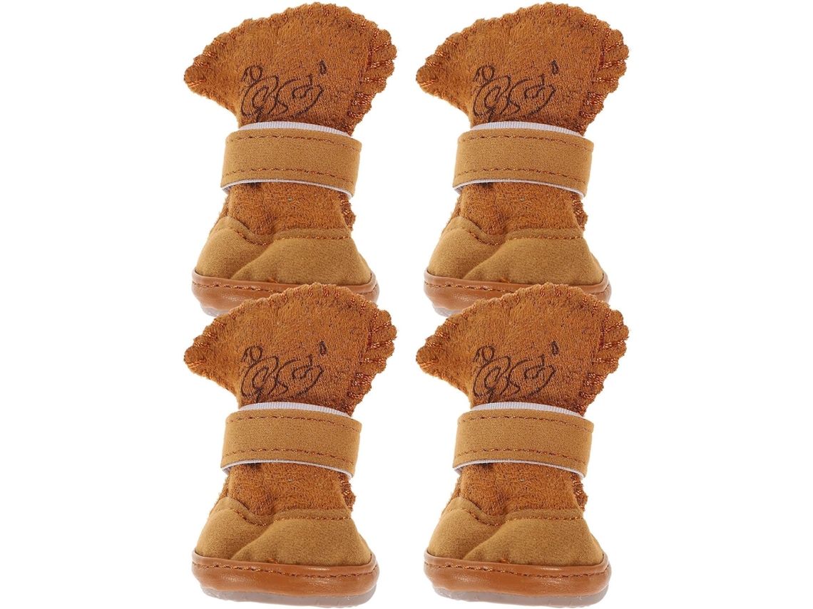 Conjunto De 4-botas Neve Cães E Cachorros, Forradas Com Lã