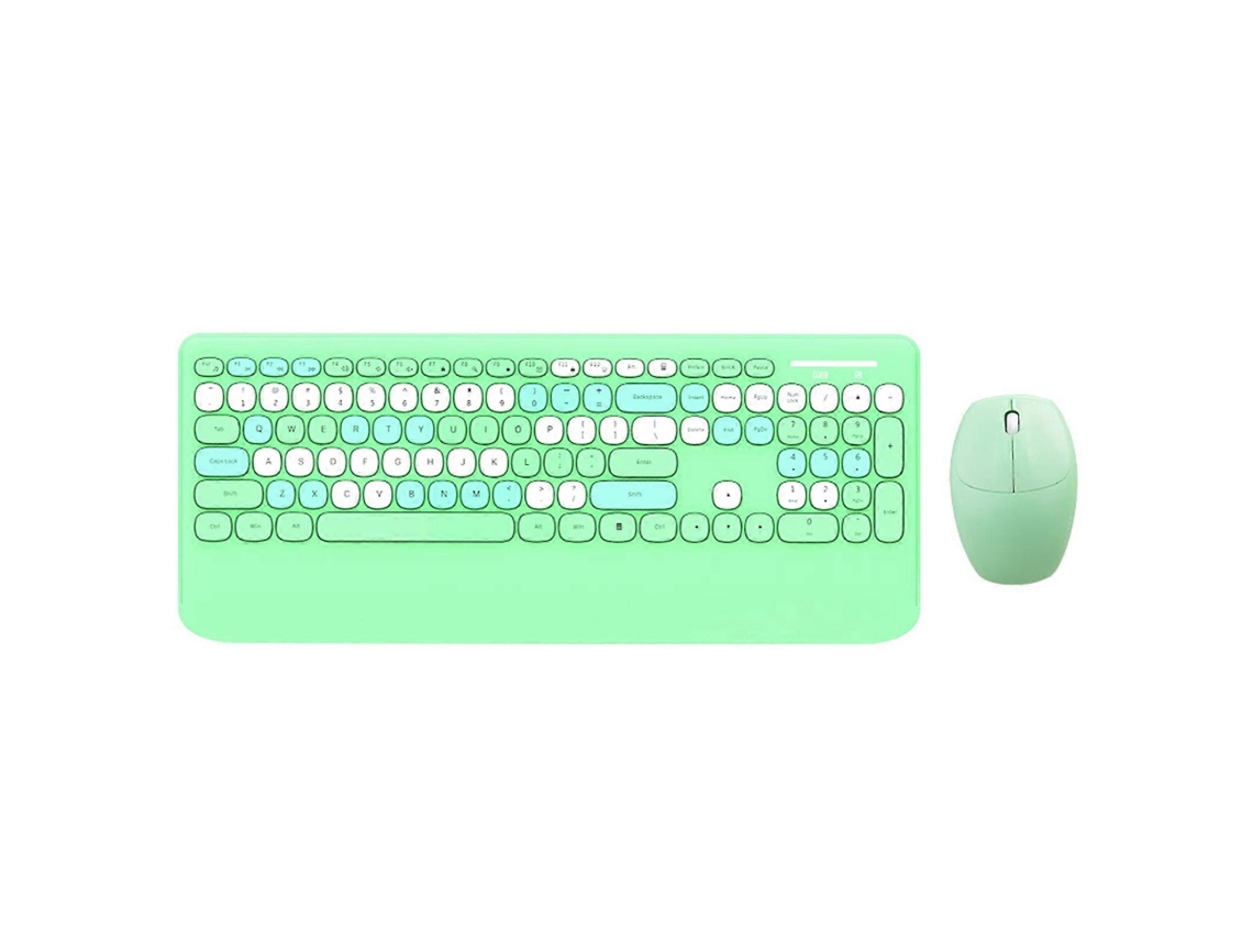 Combinação De Teclado E Mouse Sem Fio De 2,4 Ghz Com Teclas Redondas Para Laptop Ly Ebike