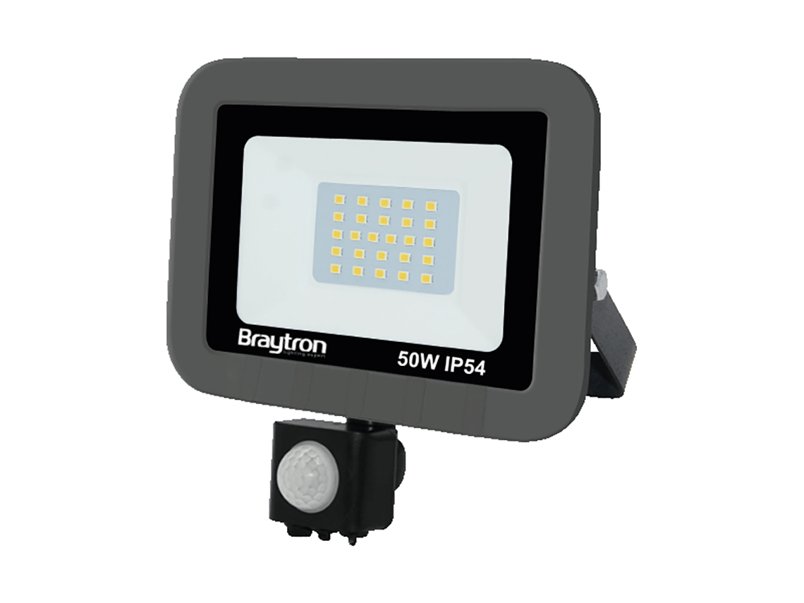 50W Ip54 6500K Led Projetor com Detector BRAYTRON