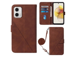Capa De Couro Dobrável Com Relevo 3d Para Motorola Moto G73 Crossbody