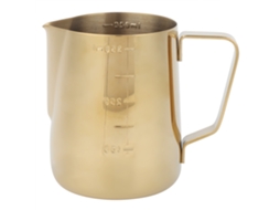 Xícara de Aço Inoxidável para Espumar Leite, Escala, 350ml, Dourado | S/MARCA