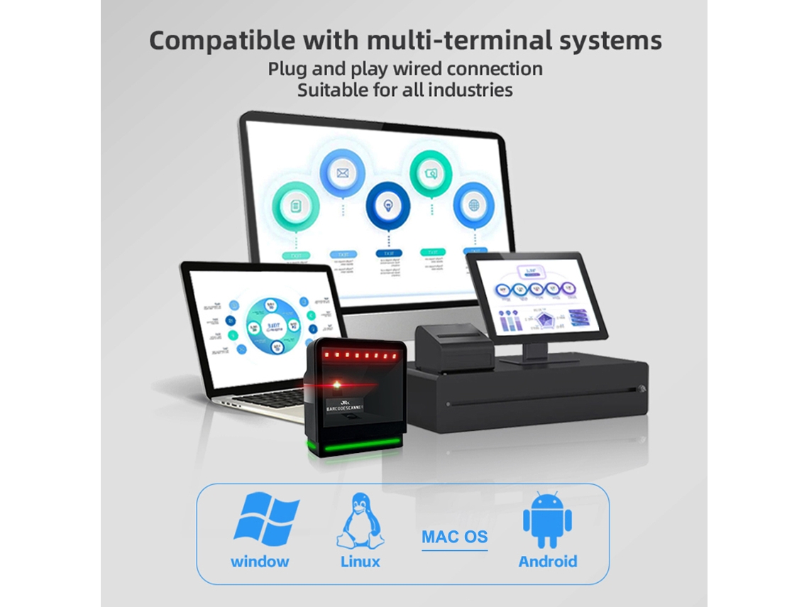 Leitor De Código De Barras 1d/2d Para Desktop, Leitor De Código Qr