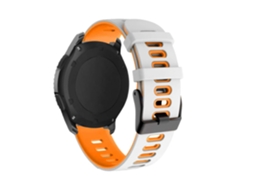 Bracelete Pioneer para Garmin Forerunner 55 Branco e Laranja