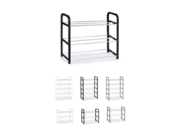 Zapatero De Metal Y Plástico – Zapatero Organizador Ideal Para Recibidor, Pasillos Y Salón Negro 3 Estantes