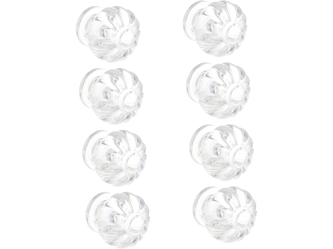Conjunto De 8 Puxadores Acrílico Transparentes Em Formato Coroa Para Armários E Guarda Roupas