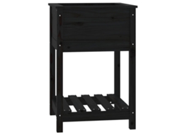 Planter, Planters Vidaxl Preto Madeira De Pinho (58 X 54 X 81 Cm)