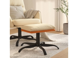 Vidaxl Apoio De Pés 60x60x36 Cm Tecido/couro Artificial Cor Creme