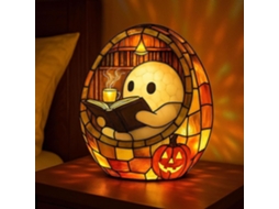 Luminária Fantasma Lendo, Adorável Abajur Fantasma Lendo, Halloween Decoration, Fantasma Leitor Fofo, Luminária De