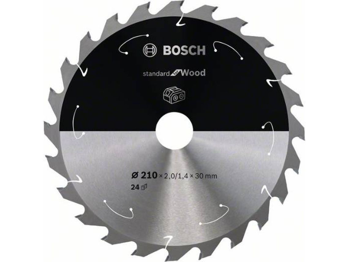 Disco de Serra Circular BOSCH Standard para Madeira Para Serras a Bateria 210x1.7/1.2x30 T24 para Serras Bancada