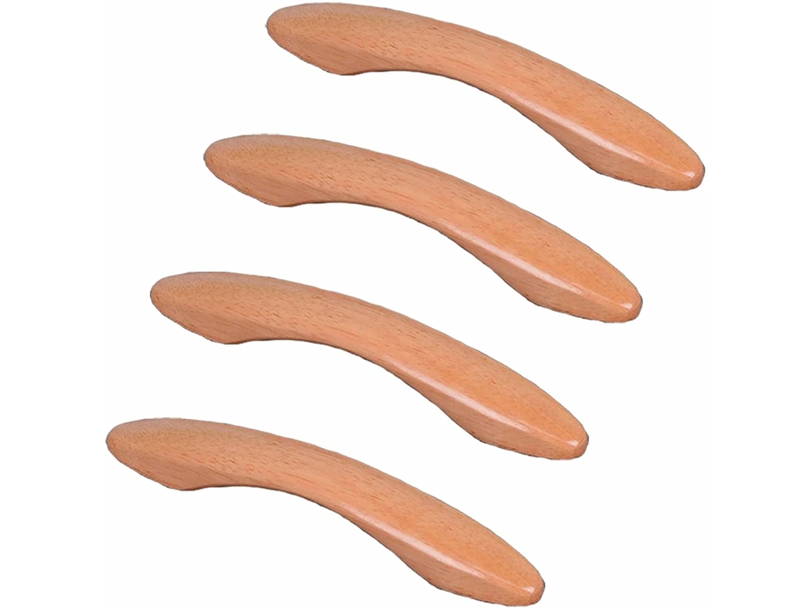 Conjunto De 4 Puxadores Arqueados Madeira Para Armário, Estilo Retrô Chinês, Ideais Para Decoração De Quarto Infantil