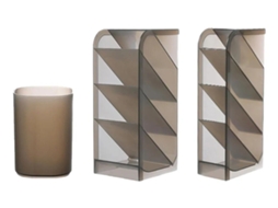 Lurelia Porta-canetas Vertical Horizontal Em Plástico Cinzento 94 Polegadas Para Escritório